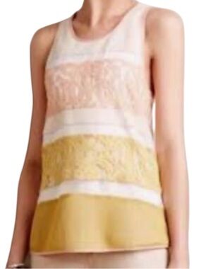 Sunday in Brooklyn Stylish colorful lace striped colorblock sleeveless tank top